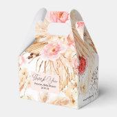 Boho Pampas Grass Pink Blume Baby Girl Shower Fav Geschenkschachtel (Rückseite)