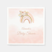 Boho Pampas Grass pink Rainbow Girl Baby Showroom Serviette (Vorderseite)