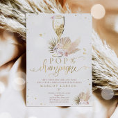 Boho Pampas Grass Pop Champagne Brautparty Einladung