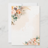 Boho Pampas Grass Pumpkin Baby Dusche Burnt Orange Einladung (Rückseite)