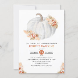 Boho Pampas Grass Pumpkin Baby Shower Einladung