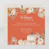 Boho Pampas Grass Pumpkin Dankeschön Karte (Vorne/Hinten)