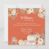 Boho Pampas Grass Pumpkin Dankeschön Karte (Vorderseite)