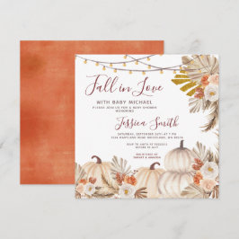 Boho Pampas Grass Pumpkin Fall in Liebe Baby Dusch Einladung