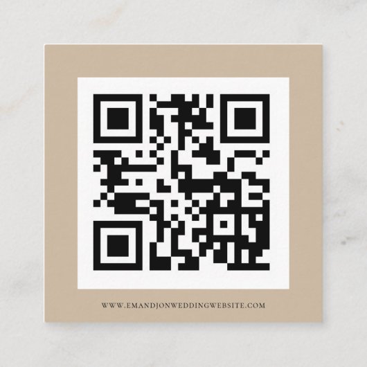 Boho Pampas Grass QR Code Wedding RSVP Begleitkarte (Rückseite)