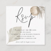 Boho Pampas Grass QR Code Wedding RSVP Begleitkarte (Vorderseite)