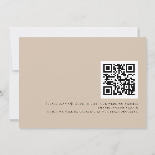 Boho Pampas Grass QR Code Wedding Save The Date (Rückseite)