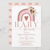 Boho Pampas Grass Rainbow Baby Shower Einladung (Vorne/Hinten)