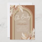 Boho Pampas Grass Rainbow Baby Shower Invitation Einladung (Vorderseite)