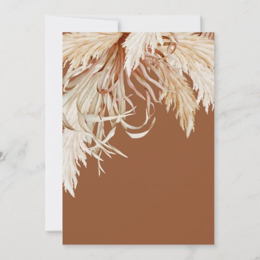Boho Pampas Grass Rainbow Baby Shower Invitation Einladung (Rückseite)