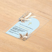 Boho Pampas Grass Rainbow Boy Taufe Christening Acryleinladungen (Ablage )