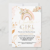 Boho Pampas Grass Rainbow Desert Girl Baby Shower Einladung (Vorderseite)