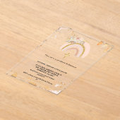 Boho Pampas Grass Rainbow Girl BAptism Christening Acryleinladungen (Ablage )