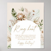 Boho pampas grass ring jagt Brautparty Poster (Vorne)