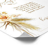 Boho pampas grass ring jagt Brautparty Poster (Ecke)