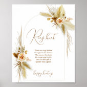 Boho pampas grass ring jagt Brautparty Poster (Vorne)