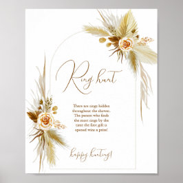 Boho pampas grass ring jagt Brautparty Poster