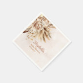 Boho Pampas Grass Rose Babydusche Serviette (Ecke)