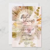 Boho Pampas Grass Rose Brautparty Einladung (Vorderseite)