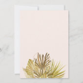 Boho Pampas Grass Rose Brautparty Einladung (Rückseite)