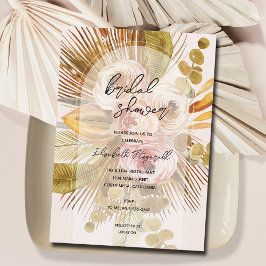 Boho Pampas Grass Rose Brautparty Einladung