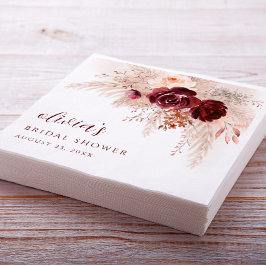 Boho Pampas Grass Rose Hochzeit Brautparty Serviette