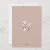 Boho Pampas Grass Rustic Terracotta Wedding Einladung (Rückseite)