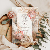 Boho Pampas Grass Rustic Wedding Design Einladung