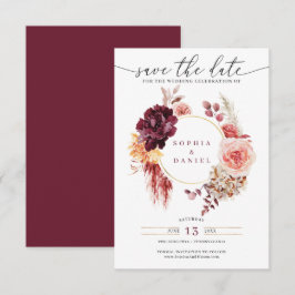 Boho Pampas Grass Rustikale Floral Save the Date Einladung