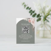 Boho Pampas Grass Sage Website QR Code Begleitkarte (Stehend Vorderseite)