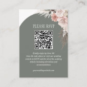 Boho Pampas Grass Sage Website QR Code Begleitkarte (Vorderseite)