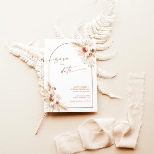 Boho Pampas Grass Save the Date einladen Einladung