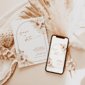 Boho Pampas Grass Save the Date einladen Einladung