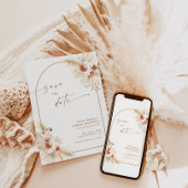 Boho Pampas Grass Save the Date einladen Einladung