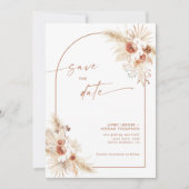 Boho Pampas Grass Save the Date Einladung (Vorderseite)