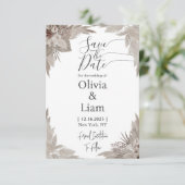 Boho Pampas Grass Save the Date Hochzeit (Stehend Vorderseite)