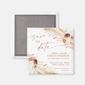 Boho Pampas Grass Save the Date Magnet (Vorderseite/Rückseite)
