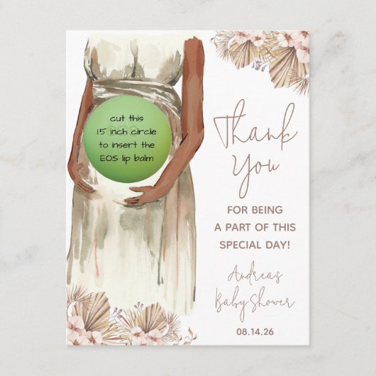 Boho Pampas Grass schwangere Mutter EOS Lip Balm Begleitkarte (Vorderseite)