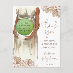 Boho Pampas Grass schwangere Mutter EOS Lip Balm Begleitkarte