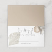 Boho Pampas Grass Script-Namen Datum Hochzeit Platzkarte (Außenseite Aufgefaltet)
