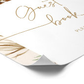 Boho pampas grass signieren Gästebuchplakat Poster (Ecke)