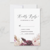 Boho Pampas Grass Simple RSVP Card Karte (Vorderseite)