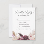 Boho Pampas Grass Song Request RSVP Card Karte (Vorderseite)