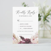 Boho Pampas Grass Song Request RSVP Card Karte (Stehend Vorderseite)