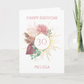 Boho Pampas Grass Sun Mandala jedes Alter Geburtst Karte (Vorderseite)