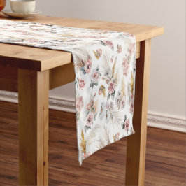 Boho Pampas Grass Table Runner Blush Floral Kurzer Tischläufer