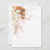 Boho Pampas Grass Tan Floral Baby Shower Einladung (Rückseite)