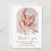 Boho Pampas Grass Taufe Dankeskarte (Vorderseite)