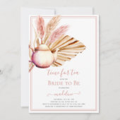 Boho Pampas Grass Tee Party Brautparty Einladung (Vorderseite)