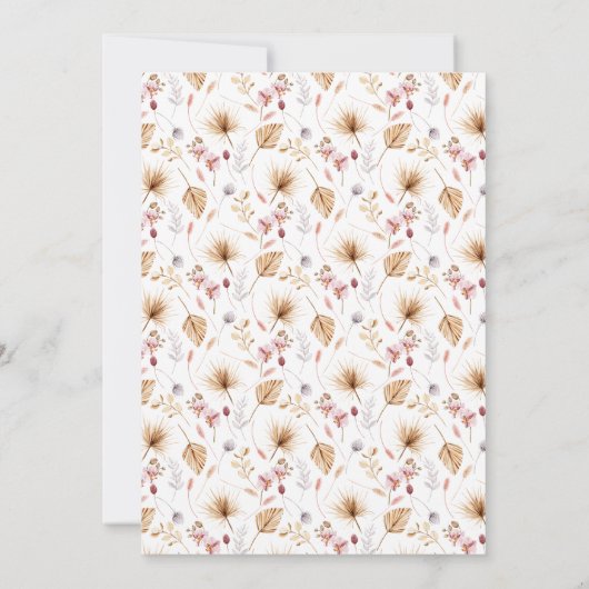 Boho Pampas Grass Tee Party Brautparty Einladung (Rückseite)